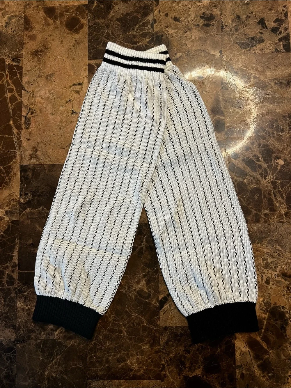 NEW ChaneI White and Black Knit Logo Leg warmers / Gaiters